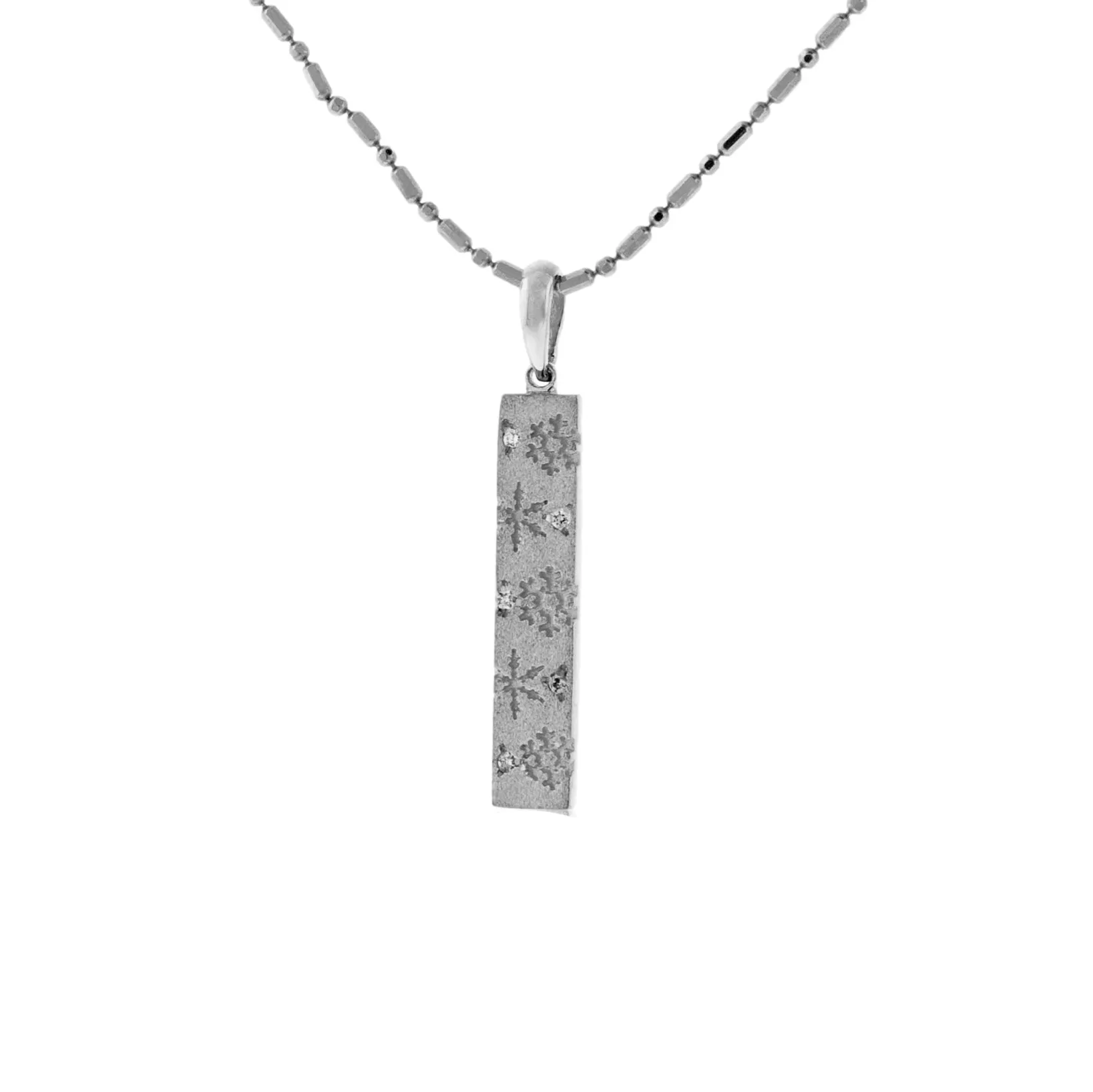 Vertical Diamond Flurry Snowflake Bar Necklace
