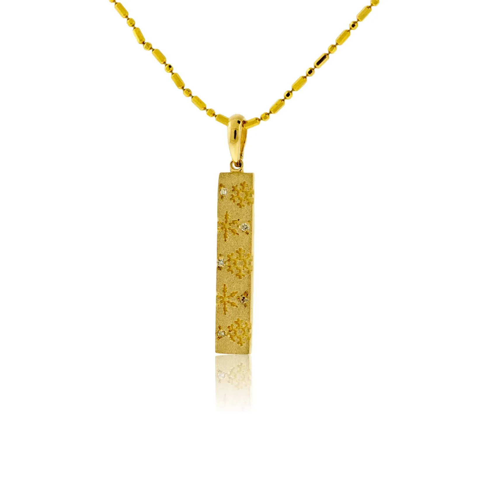 Vertical Diamond Flurry Snowflake Bar Necklace