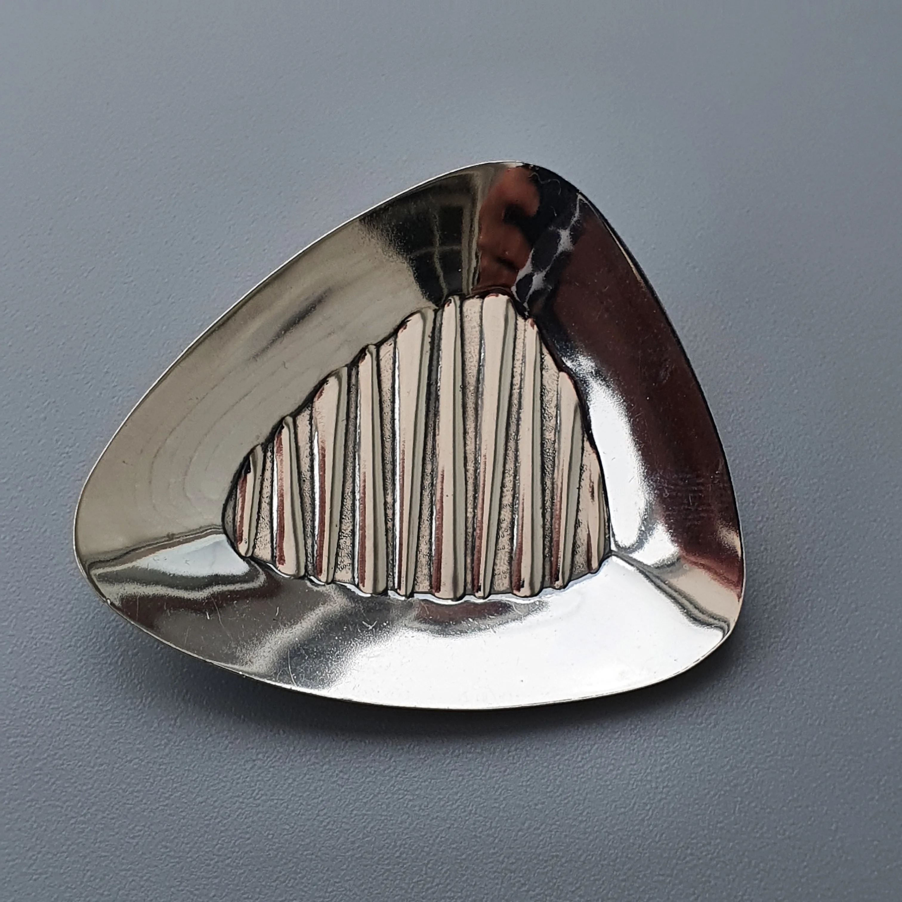 Vintage 1960s 1970s Scandinavian Modernist Silver Brooch by Turun Hopea Mid-Century Scandinavian Jewelry