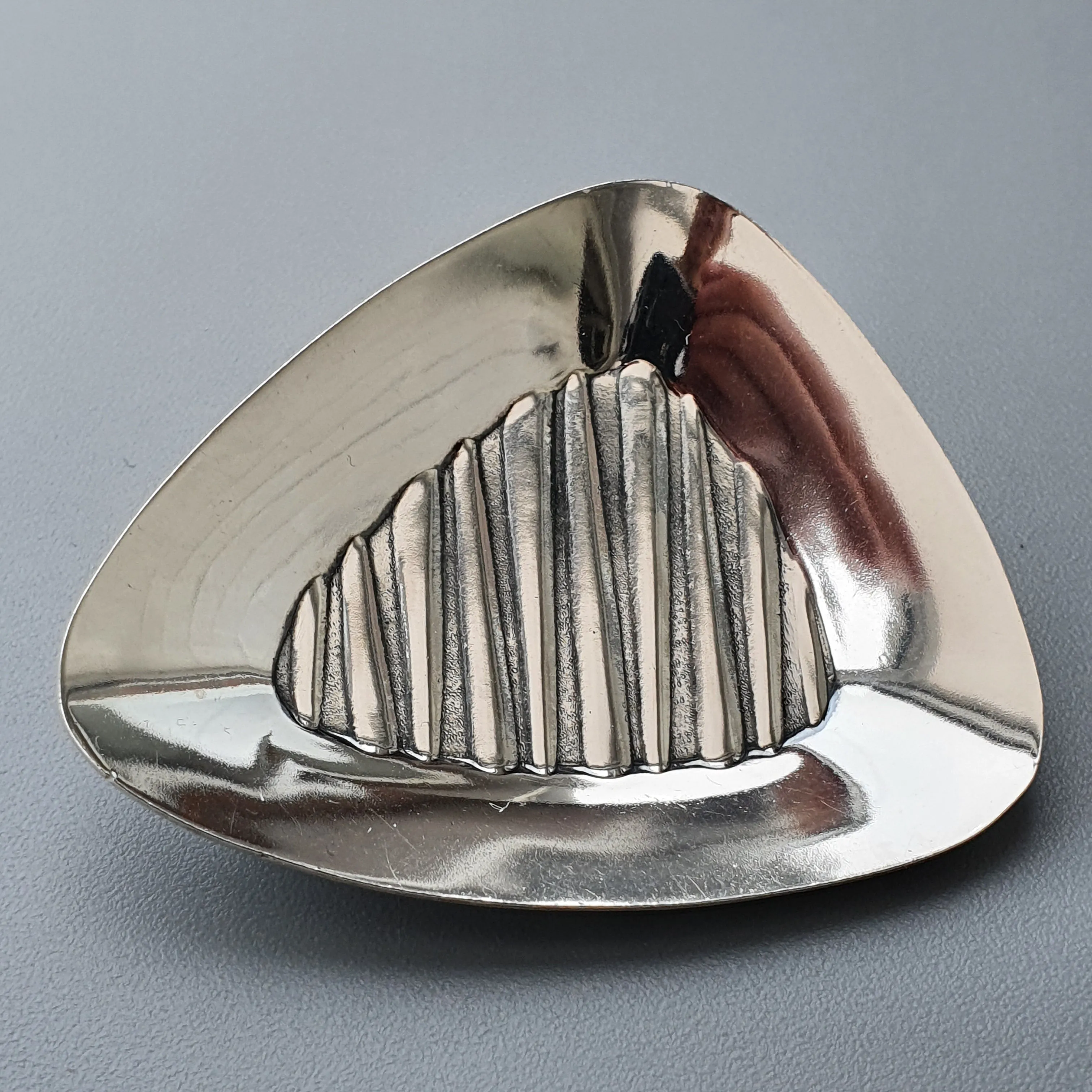 Vintage 1960s 1970s Scandinavian Modernist Silver Brooch by Turun Hopea Mid-Century Scandinavian Jewelry