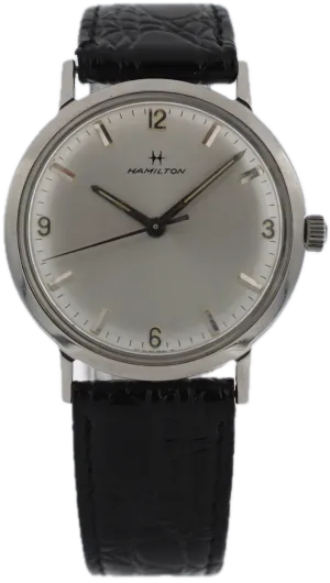 Vintage Hamilton Sunburst Dress Men's Mechanical Wristwatch Swiss Steel