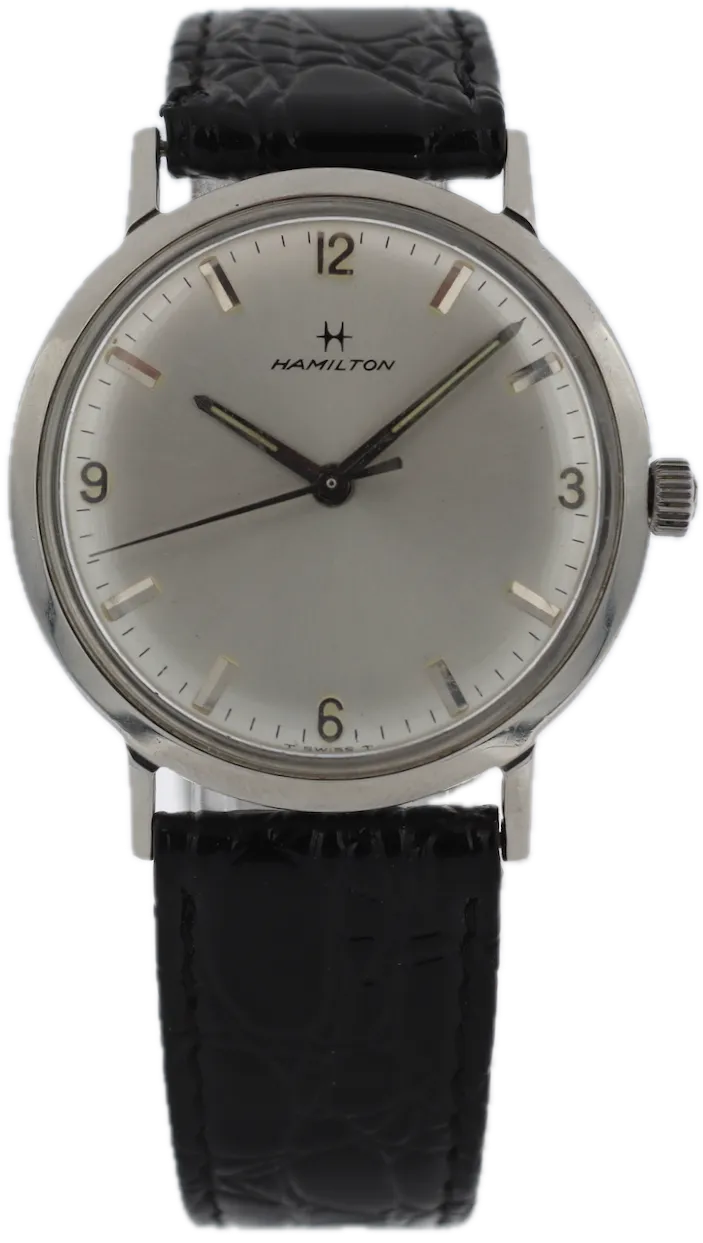 Vintage Hamilton Sunburst Dress Men's Mechanical Wristwatch Swiss Steel