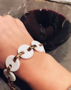 Vintage Mod White Link Bracelet