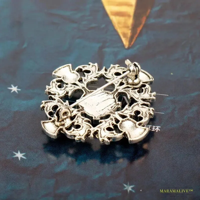 Vintage Outlander Thistle Brooch Pin - Gothic Scotland National Flower Badge for Unisex Attire