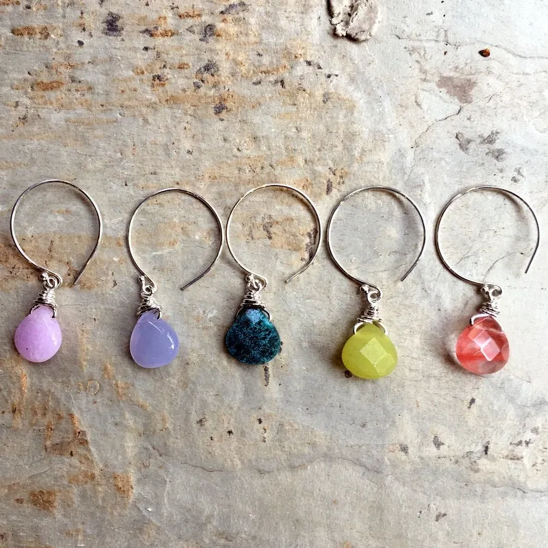 Violet Sterling Silver Hoop Earrings - Violet Mist.
