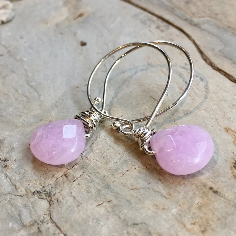 Violet Sterling Silver Hoop Earrings - Violet Mist.