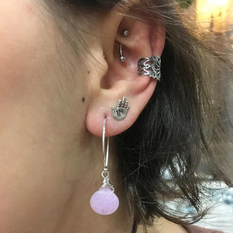 Violet Sterling Silver Hoop Earrings - Violet Mist.