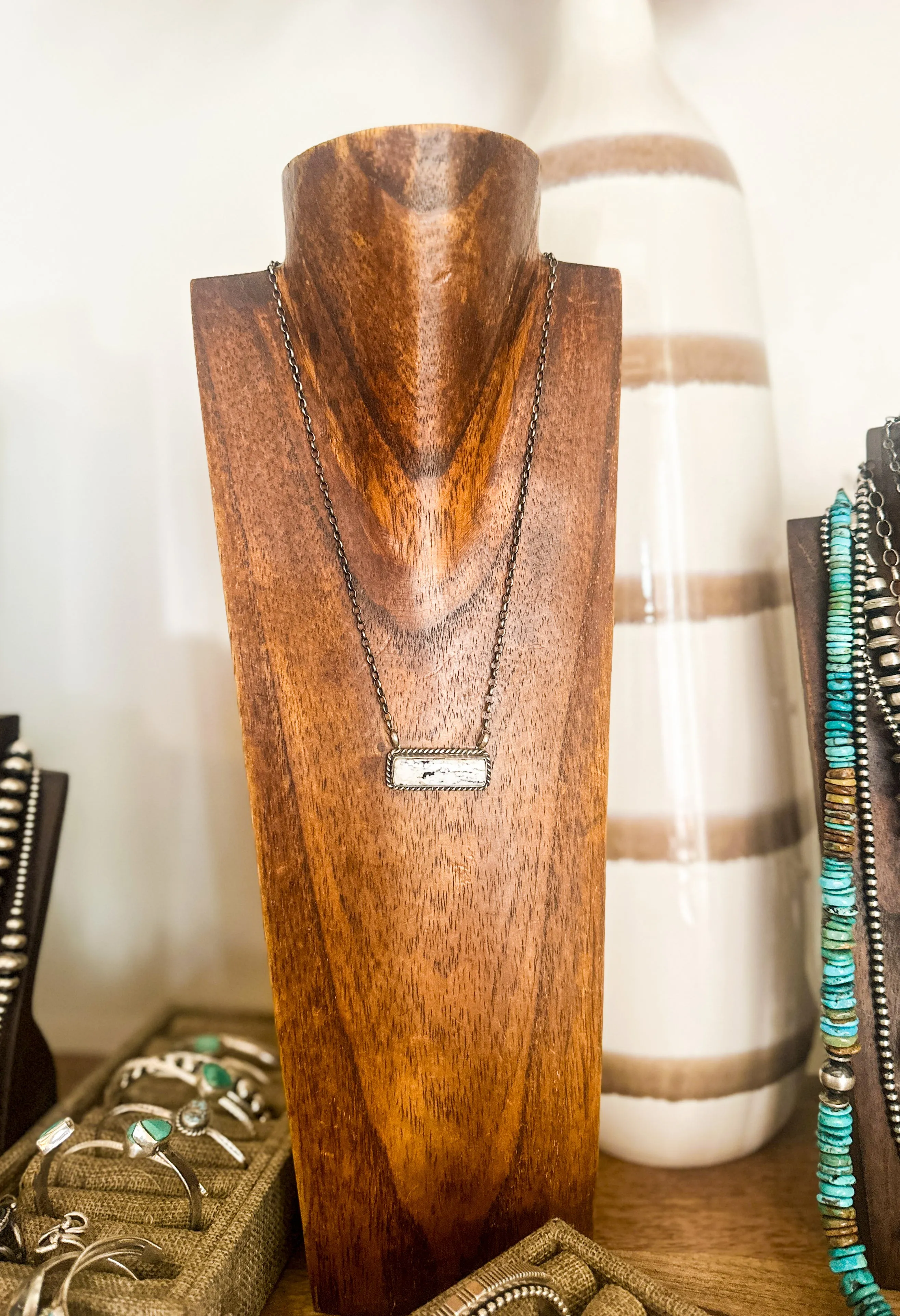 White Buffalo Bar Necklaces