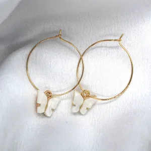 White Butterfly Hoop Drop