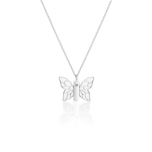White Enamel Butterfly Pendant