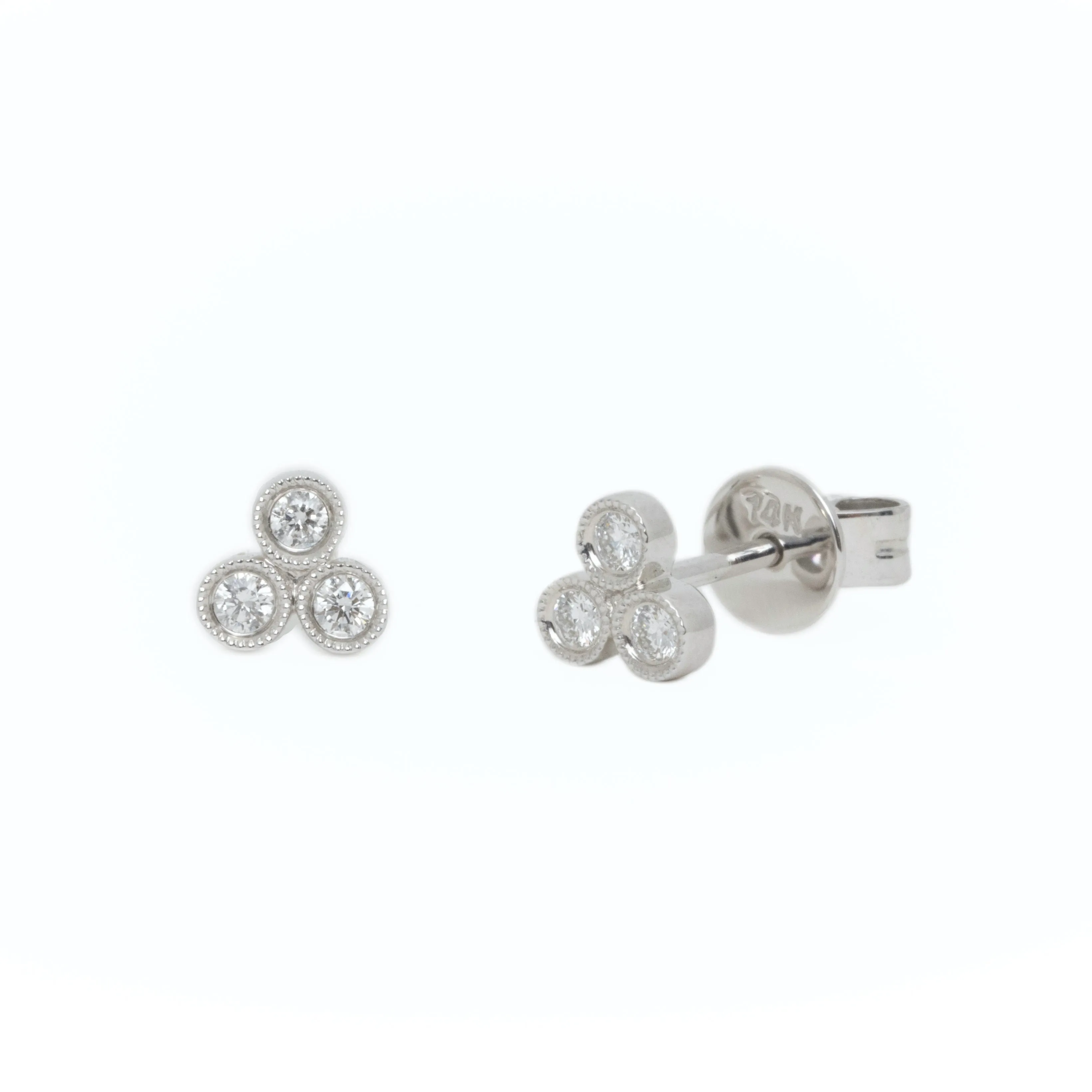 White Gold Diamond Bezel Trio