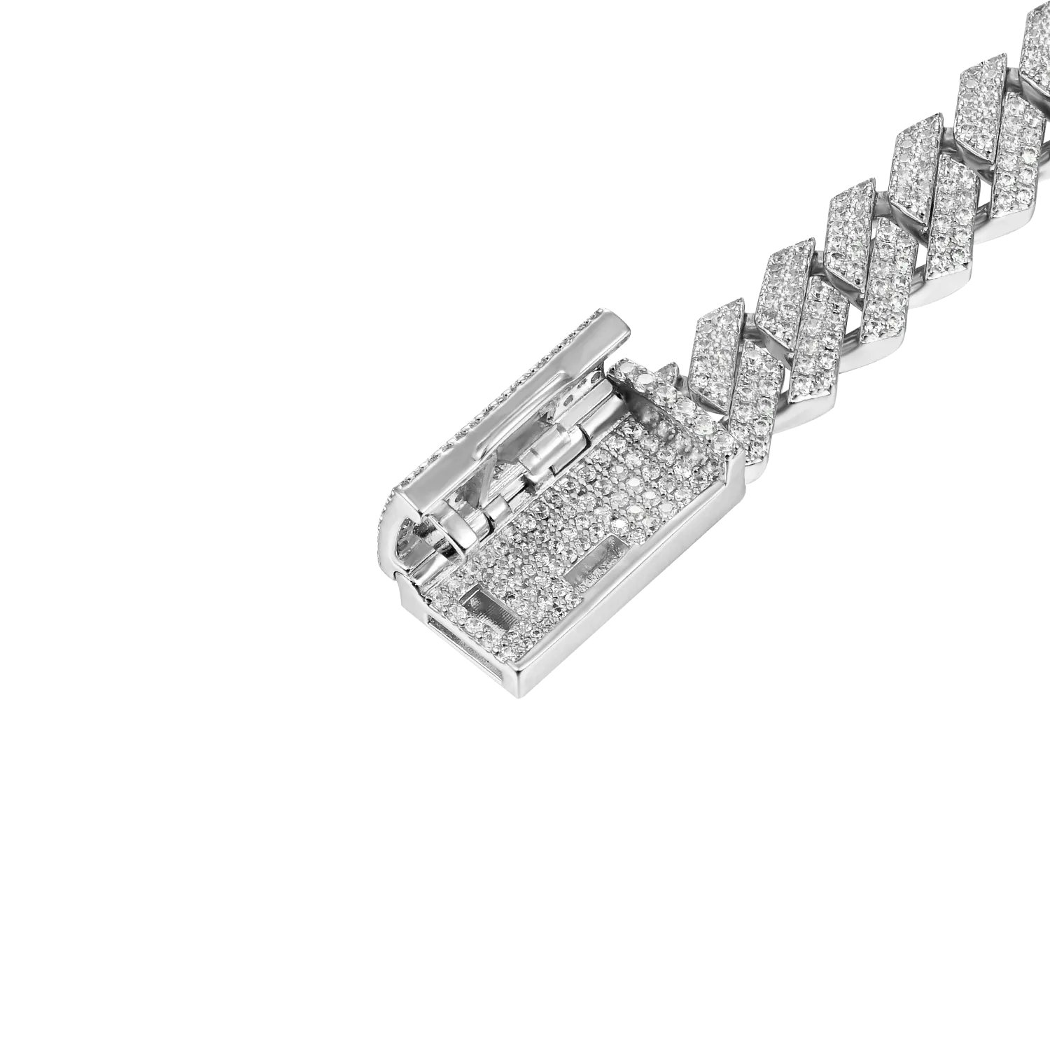 Women's Round Cut Prong Cuban Link Bracelet - 8mm
