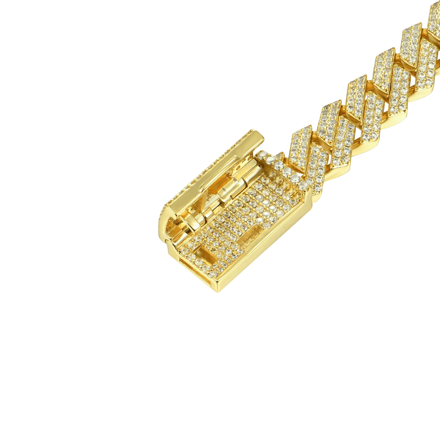 Women's Round Cut Prong Cuban Link Bracelet - 8mm