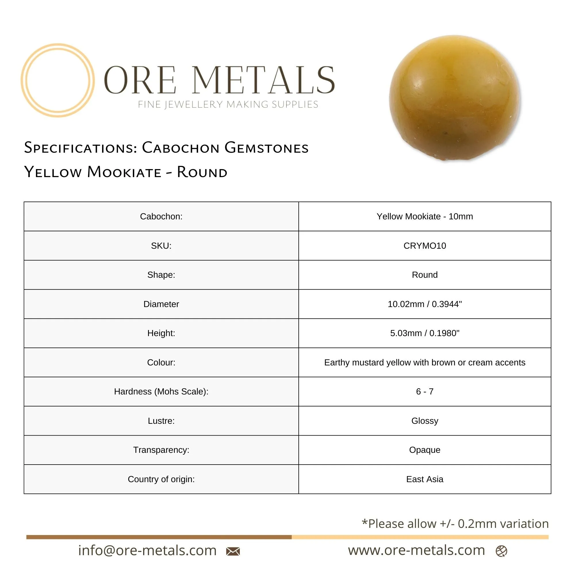 Yellow Mookiate - Round Cabochon